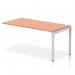 An image of a Dynamic Bench Desking Impulse Bench Single Row Ext Kit 1600 Silver Frame Office Bench Desk in a modern office setting. The desk features a sleek silver frame and a smooth beech table top, creating a clean and professional look.