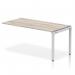 Impulse Bench Single Row Ext Kit 1600 Silver Frame Office Bench Desk Grey Oak IB00377