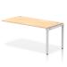 Impulse Bench Single Row Ext Kit 1600 Silver Frame Office Bench Desk Maple IB00378