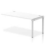 Impulse Bench Single Row Ext Kit 1600 Silver Frame Office Bench Desk White IB00381