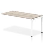 Impulse Bench Single Row Ext Kit 1600 White Frame Office Bench Desk Grey Oak IB00383