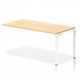 Impulse Bench Single Row Ext Kit 1600 White Frame Office Bench Desk Maple IB00384