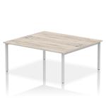 Impulse Bench B2B 2 Person 1800 Silver Frame Office Bench Desk Grey Oak IB00389