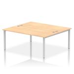 Impulse Bench B2B 2 Person 1800 Silver Frame Office Bench Desk Maple IB00390