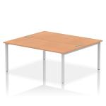 Impulse Bench B2B 2 Person 1800 Silver Frame Office Bench Desk Oak IB00391