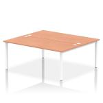 Impulse Bench B2B 2 Person 1800 White Frame Office Bench Desk Beech IB00394