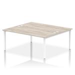 Impulse Bench B2B 2 Person 1800 White Frame Office Bench Desk Grey Oak IB00395