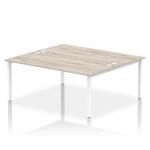 Impulse Bench B2B 2 Person 1800 White Frame Office Bench Desk Grey Oak IB00395