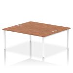 Impulse Bench B2B 2 Person 1800 White Frame Office Bench Desk Walnut IB00398