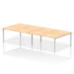 Impulse Bench B2B 4 Person 1800 Silver Frame Office Bench Desk Maple IB00402