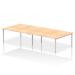 Impulse Bench B2B 4 Person 1800 Silver Frame Office Bench Desk Maple IB00402