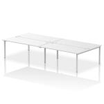 Impulse Bench B2B 4 Person 1800 Silver Frame Office Bench Desk White IB00405