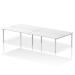 Impulse Bench B2B 4 Person 1800 Silver Frame Office Bench Desk White IB00405