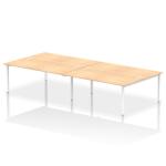 Impulse Bench B2B 4 Person 1800 White Frame Office Bench Desk Maple IB00408