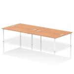 Impulse Bench B2B 4 Person 1800 White Frame Office Bench Desk Oak IB00409