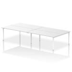 Impulse Bench B2B 4 Person 1800 White Frame Office Bench Desk White IB00411