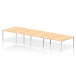 Impulse Bench B2B 6 Person 1800 Silver Frame Office Bench Desk Maple IB00414