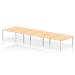 Impulse Bench B2B 6 Person 1800 Silver Frame Office Bench Desk Maple IB00414