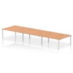 Impulse Bench B2B 6 Person 1800 Silver Frame Office Bench Desk Oak IB00415