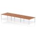 Impulse Bench B2B 6 Person 1800 Silver Frame Office Bench Desk Walnut IB00416