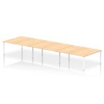 Impulse Bench B2B 6 Person 1800 White Frame Office Bench Desk Maple IB00420