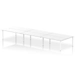 Impulse Bench B2B 6 Person 1800 White Frame Office Bench Desk White IB00423