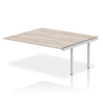 Impulse Bench B2B Ext Kit 1800 Silver Frame Office Bench Desk Grey Oak IB00425