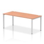 Impulse Bench Single Row 1800 Silver Frame Office Bench Desk Beech IB00436