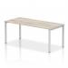 Impulse Bench Single Row 1800 Silver Frame Office Bench Desk Grey Oak IB00437