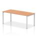 Impulse Bench Single Row 1800 Silver Frame Office Bench Desk Oak IB00439