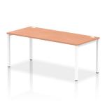 Impulse Bench Single Row 1800 White Frame Office Bench Desk Beech IB00442