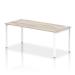 Impulse Bench Single Row 1800 White Frame Office Bench Desk Grey Oak IB00443