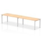 Impulse Bench Single Row 2 Person 1800 Silver Frame Office Bench Desk Maple IB00450