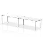 Impulse Bench Single Row 2 Person 1800 Silver Frame Office Bench Desk White IB00453