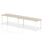 Impulse Bench Single Row 2 Person 1800 White Frame Office Bench Desk Grey Oak IB00455