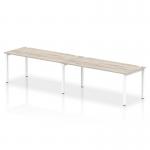 Impulse Bench Single Row 2 Person 1800 White Frame Office Bench Desk Grey Oak IB00455