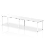 Impulse Bench Single Row 2 Person 1800 White Frame Office Bench Desk White IB00459