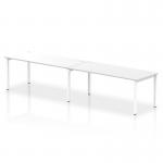The Dynamic Bench Desking Impulse Bench Single Row 2 Person 1800 White Frame Office Bench Desk White features sleek and modern design. The white frame gives a clean and minimalist feel while the single row shape promotes efficient use of space. Perfect for office or study setup.