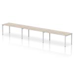 Impulse Bench Single Row 3 Person 1800 Silver Frame Office Bench Desk Grey Oak IB00461