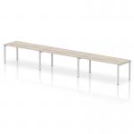 Impulse Bench Single Row 3 Person 1800 Silver Frame Office Bench Desk Grey Oak IB00461