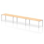 Impulse Bench Single Row 3 Person 1800 Silver Frame Office Bench Desk Maple IB00462