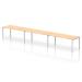 Impulse Bench Single Row 3 Person 1800 Silver Frame Office Bench Desk Maple IB00462