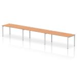 Impulse Bench Single Row 3 Person 1800 Silver Frame Office Bench Desk Oak IB00463