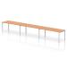 Impulse Bench Single Row 3 Person 1800 Silver Frame Office Bench Desk Oak IB00463