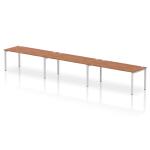 Impulse Bench Single Row 3 Person 1800 Silver Frame Office Bench Desk Walnut IB00464