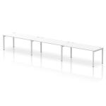 Impulse Bench Single Row 3 Person 1800 Silver Frame Office Bench Desk White IB00465