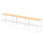 Impulse Bench Single Row 3 Person 1800 White Frame Office Bench Desk Maple IB00468