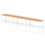 Impulse Bench Single Row 3 Person 1800 White Frame Office Bench Desk Oak IB00469