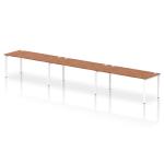 Impulse Bench Single Row 3 Person 1800 White Frame Office Bench Desk Walnut IB00470