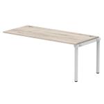 Impulse Bench Single Row Ext Kit 1800 Silver Frame Office Bench Desk Grey Oak IB00473